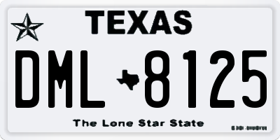 TX license plate DML8125