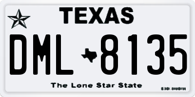 TX license plate DML8135