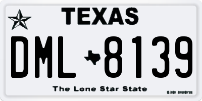 TX license plate DML8139