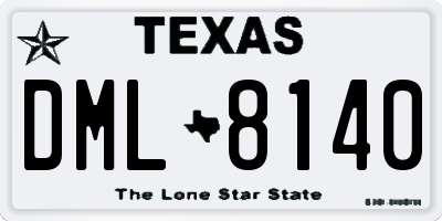TX license plate DML8140