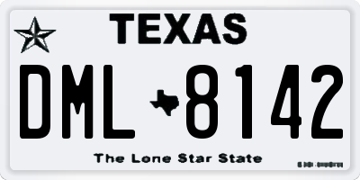 TX license plate DML8142