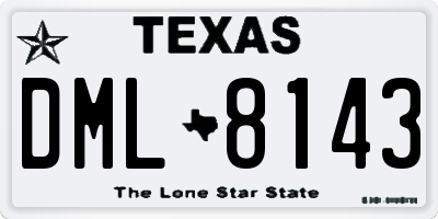 TX license plate DML8143