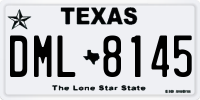 TX license plate DML8145