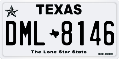 TX license plate DML8146