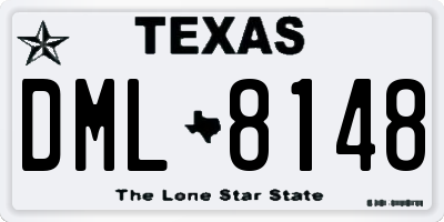 TX license plate DML8148