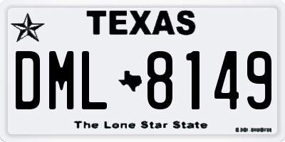 TX license plate DML8149