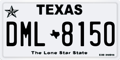 TX license plate DML8150