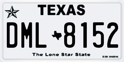 TX license plate DML8152
