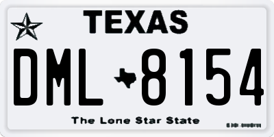 TX license plate DML8154