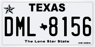 TX license plate DML8156