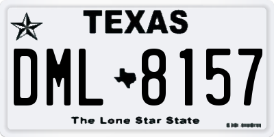 TX license plate DML8157