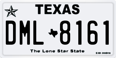 TX license plate DML8161
