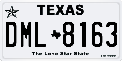 TX license plate DML8163