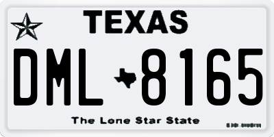 TX license plate DML8165