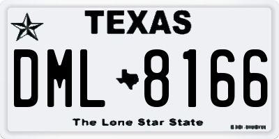 TX license plate DML8166