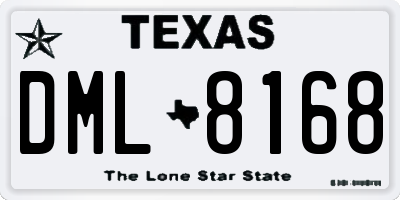 TX license plate DML8168