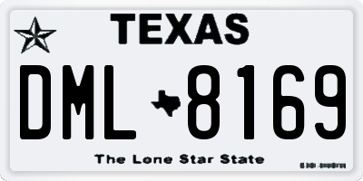 TX license plate DML8169