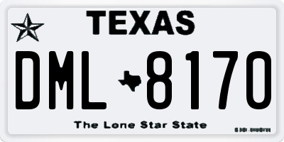 TX license plate DML8170