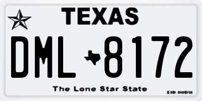 TX license plate DML8172