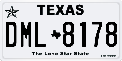 TX license plate DML8178