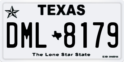 TX license plate DML8179