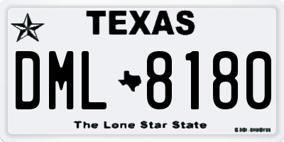 TX license plate DML8180