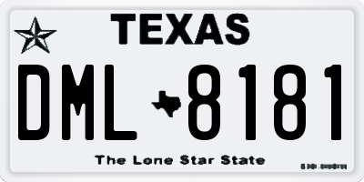 TX license plate DML8181