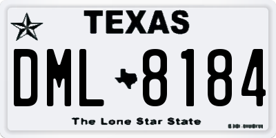 TX license plate DML8184