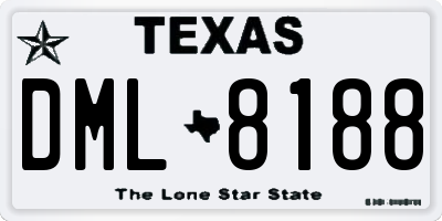 TX license plate DML8188
