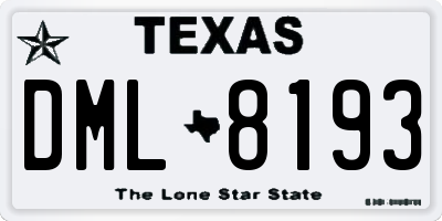 TX license plate DML8193