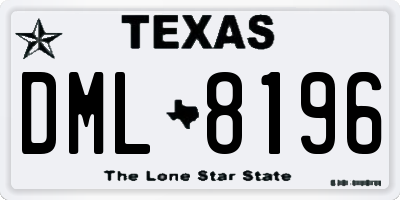 TX license plate DML8196