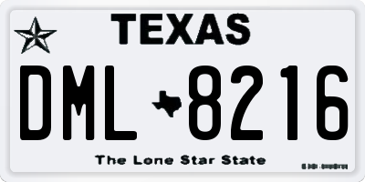 TX license plate DML8216