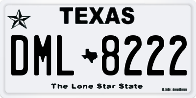 TX license plate DML8222