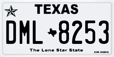 TX license plate DML8253