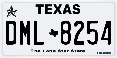TX license plate DML8254