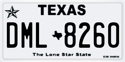 TX license plate DML8260