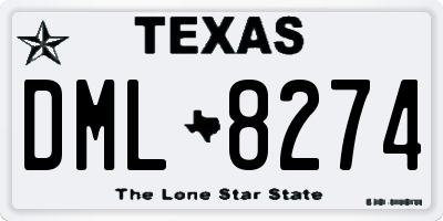 TX license plate DML8274
