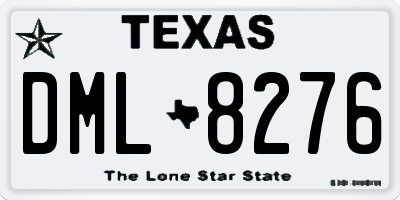 TX license plate DML8276