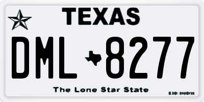 TX license plate DML8277