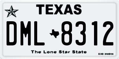 TX license plate DML8312