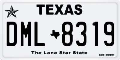 TX license plate DML8319