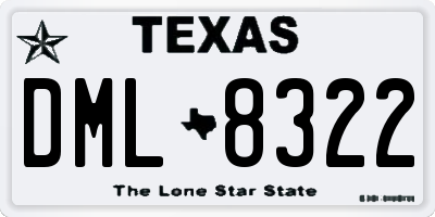 TX license plate DML8322