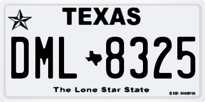 TX license plate DML8325