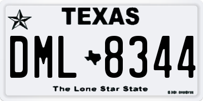 TX license plate DML8344