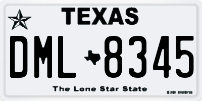 TX license plate DML8345