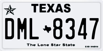 TX license plate DML8347