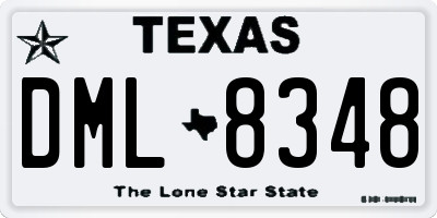TX license plate DML8348