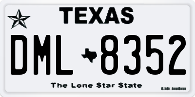 TX license plate DML8352