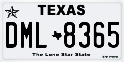 TX license plate DML8365