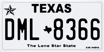 TX license plate DML8366